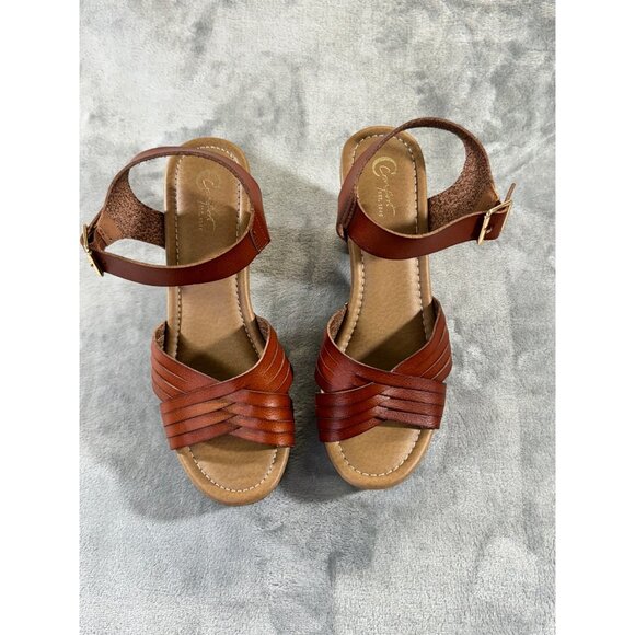 C comfort women's shoes size 9M brown open toe heel Sandals 45062672 - Picture 11 of 15